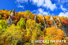 天人峡の七福岩　北海道　10月